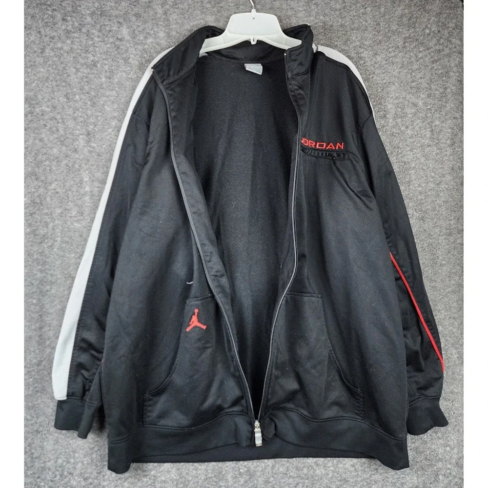 Nike Track Jacket Mens 2XL Air Jordan Vintage Y2K Black Jumpman EUC
